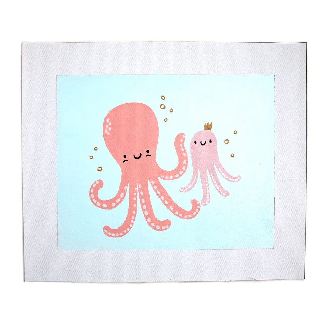 Pink Picasso Olivia Octopus Paint Kit for gifts, featuring colorful octopus design and painting supplies on a white background.