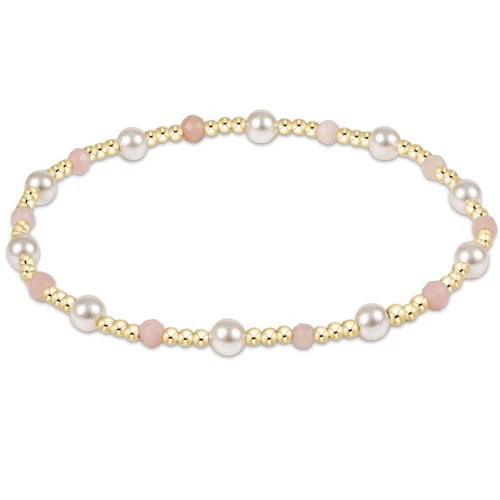 Pearl Sincerity Pattern 4mm Bead Bracelet with Gemstone