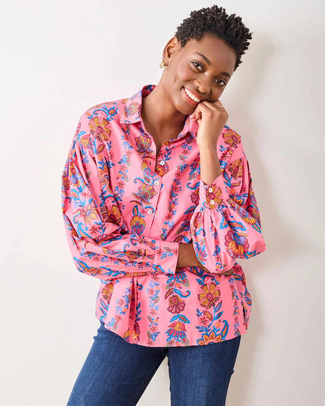 Bright Rose Shelby Blouse