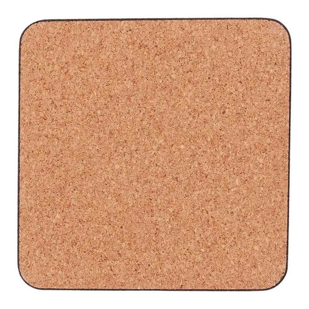 Set of four Rockflowerpaper home coasters with colorful, decorative designs on a wooden surface.