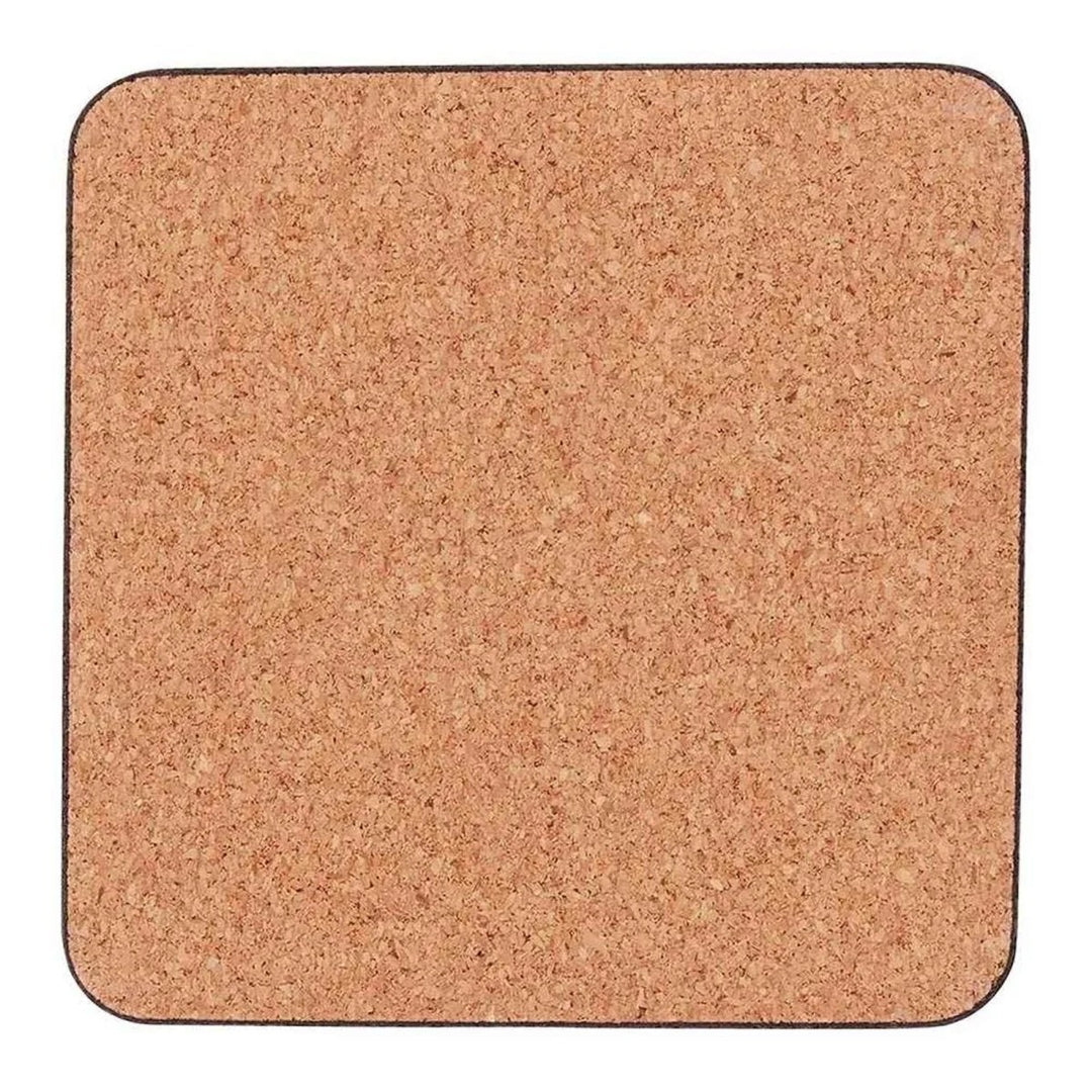 Set of four Rockflowerpaper home coasters with colorful, decorative designs on a wooden surface.