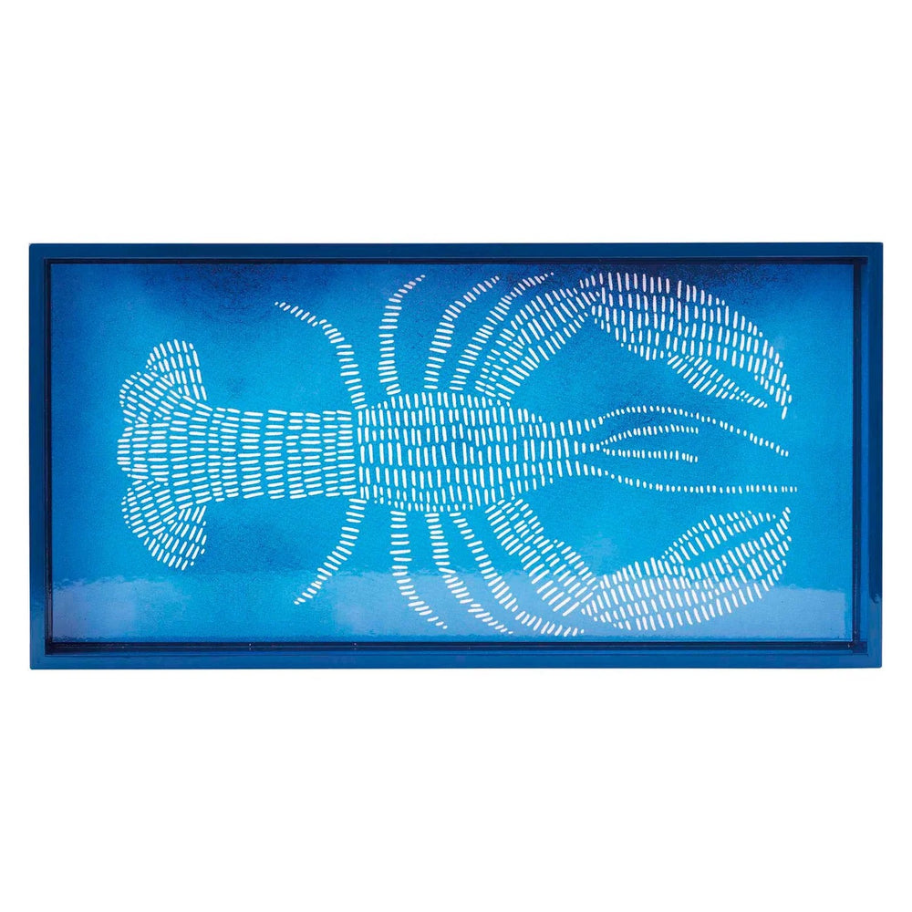 Oblong art tray by Rockflowerpaper, featuring a colorful, abstract design perfect for home decor or serving.