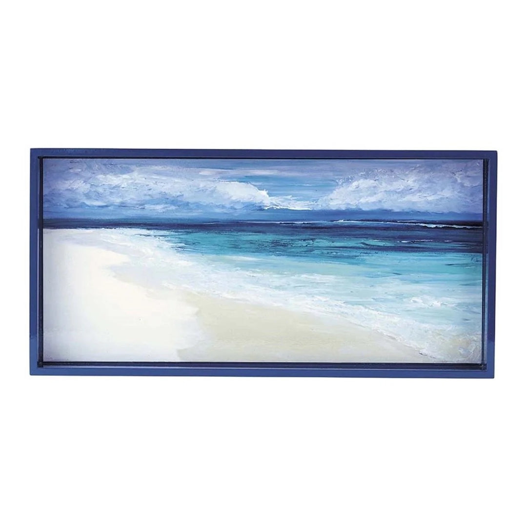 Oblong art tray by Rockflowerpaper for home decor, featuring a decorative design and smooth surface for display or serving.