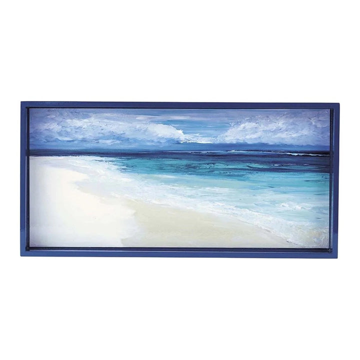 Oblong art tray by Rockflowerpaper for home decor, featuring a decorative design and smooth surface for display or serving.