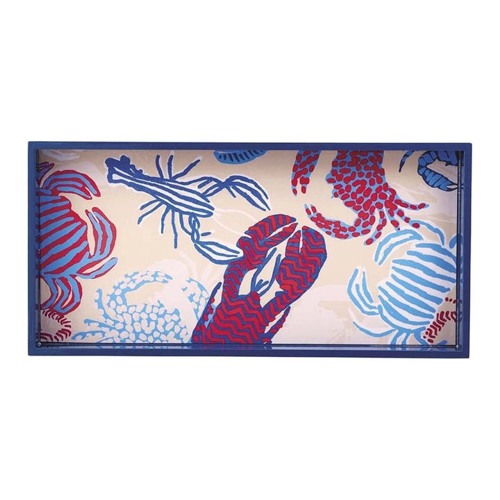 Oblong art tray by Rockflowerpaper, featuring a colorful, patterned design suitable for home decor and serving.