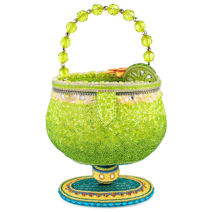 Salty beaded margarita top handle handbag - front