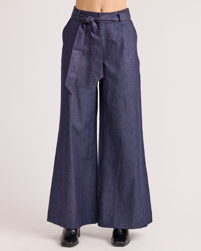 Sedge Harrison Ink Blue Pant, stylish bottoms with a slim fit, featuring a smooth fabric and tailored design.