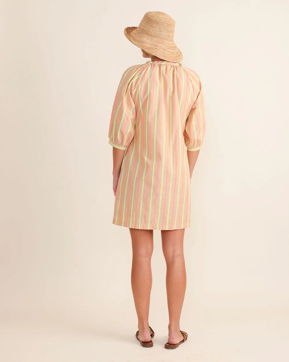 Sedge Amanda Desert Stripe Dress showing a flowy, sleeveless dress with desert-inspired stripe patterns and a relaxed fit.