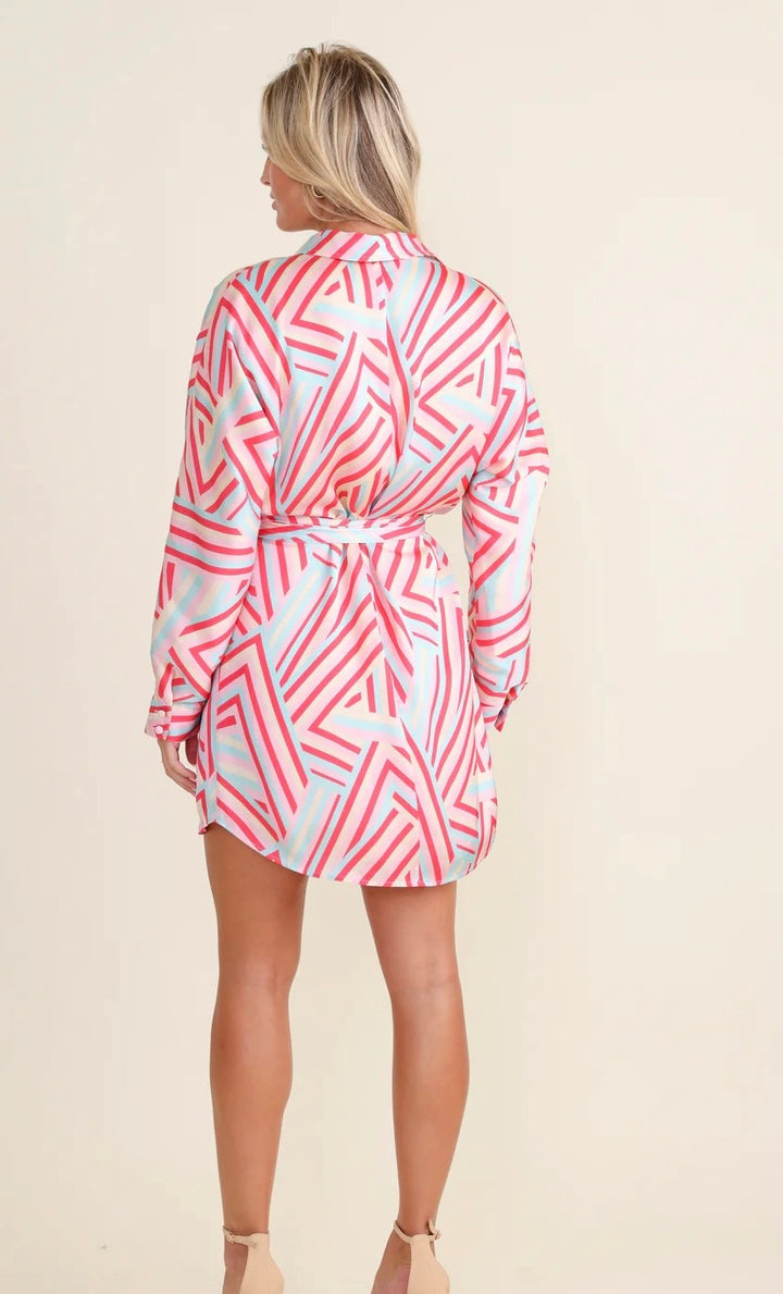 Sedge Margaret Art Basel dress featuring a vibrant, artistic print and flowing fabric, perfect for stylish occasions.