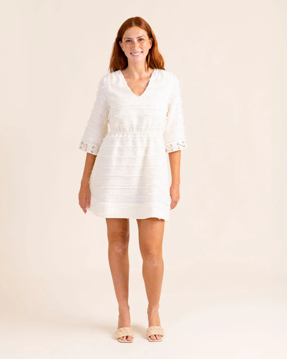 Sedge Linda Fringe Dress featuring flowing fabric and fringe details, perfect for stylish summer or evening wear.
