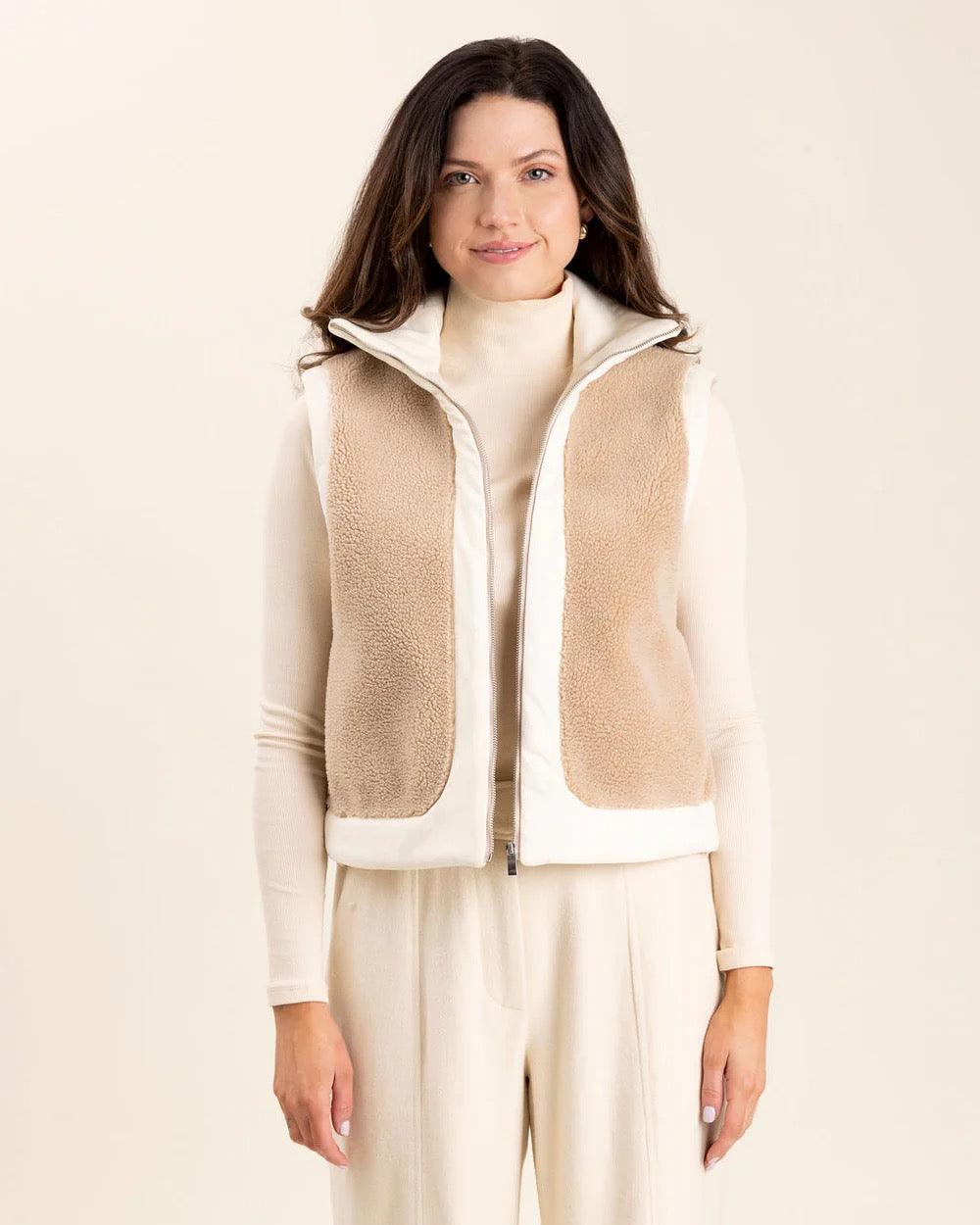 Sedge Banff vest in lightweight chiffon, stylish tops featuring a flowy, elegant design with soft fabric and versatile wear appeal.