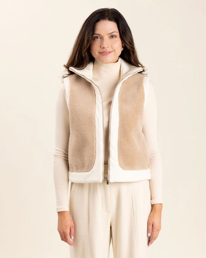 Sedge Banff vest in lightweight chiffon, stylish tops featuring a flowy, elegant design with soft fabric and versatile wear appeal.