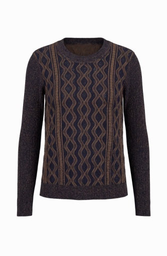 Liverpool Jeans long sleeve crewneck sweater in soft knit fabric, featuring a classic fit and ribbed cuffs.