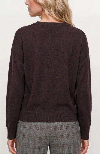 Liverpool Jeans long sleeve drape neck woven sweater hybrid, stylish top with relaxed fit and textured fabric.
