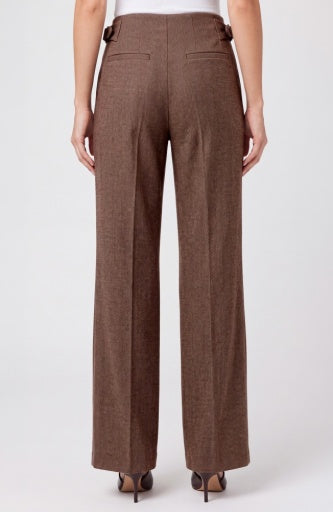Liverpool Jeans high rise pleated wide leg trousers with 31-inch inseam, featuring a stylish and comfortable bottoms design.