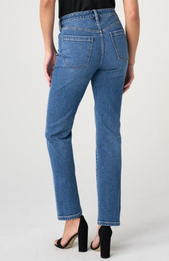 Liverpool Jeans Rowan Slim 29-inch inseam bottoms shown on model, featuring a slim fit style and classic denim look.