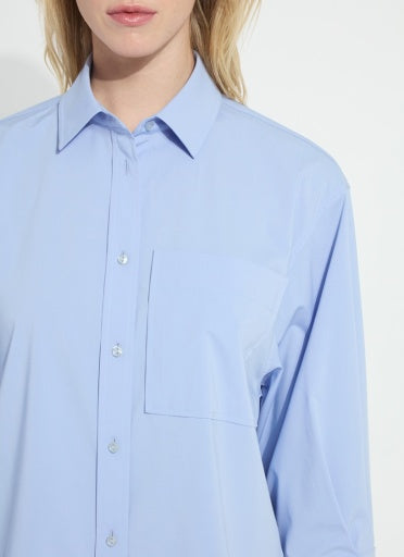 Enid Cropped Shirt - Forget Me Not Blue - 2