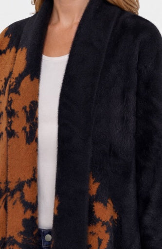Liverpool Jeans long sleeve open front shawl sweater coat, stylish tops with a cozy, draped design perfect for layering.