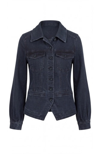 Liverpool Jeans patch pocket fitted jacket, stylish tops with front patch pockets and tailored fit, ideal for casual wear.