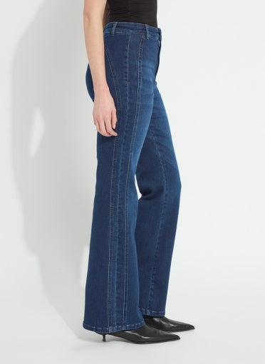 Lyssé Liora Zip Front Denim Trouser, side view.