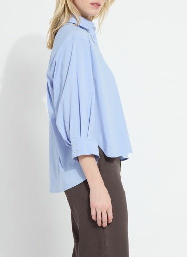 Enid Cropped Shirt - Forget Me Not Blue - 4