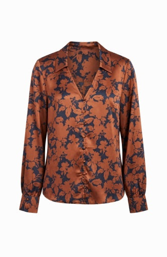 Long sleeve woven blouse by Liverpool Jeans with button-front closure, featuring a stylish and comfortable top design.