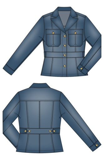 Liverpool Jeans peplum jacket with tab detail, stylish top featuring a fitted silhouette and fashionable design.