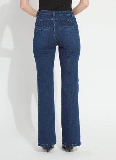 Lyssé Liora Zip Front Denim Trouser, detail.