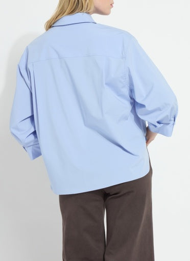 Enid Cropped Shirt - Forget Me Not Blue - 6