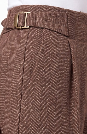 Liverpool Jeans high rise pleated wide-leg trousers with 31-inch inseam, shown from the front on a neutral background.
