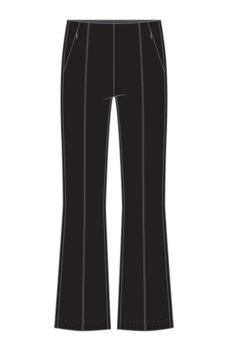 Liverpool Jeans high rise pull-on crop flare trousers with 26-inch inseam, featuring a stylish, comfortable bottoms design.