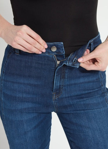 Lyssé Liora Zip Front Denim Trouser, front view.