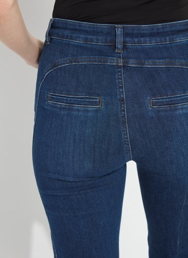 Lyssé Liora Zip Front Denim Trouser, styled view.