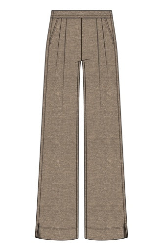 Liverpool Jeans pleated knit wide leg pant, stylish bottoms with a flowing, wide-leg design and pleated detail, perfect for casual wear