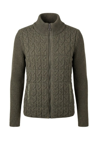 Liverpool Jeans long sleeve quilted sweater jacket with zip front, stylish and warm top perfect for casual layering.