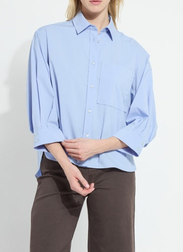 Enid Cropped Shirt - Forget Me Not Blue