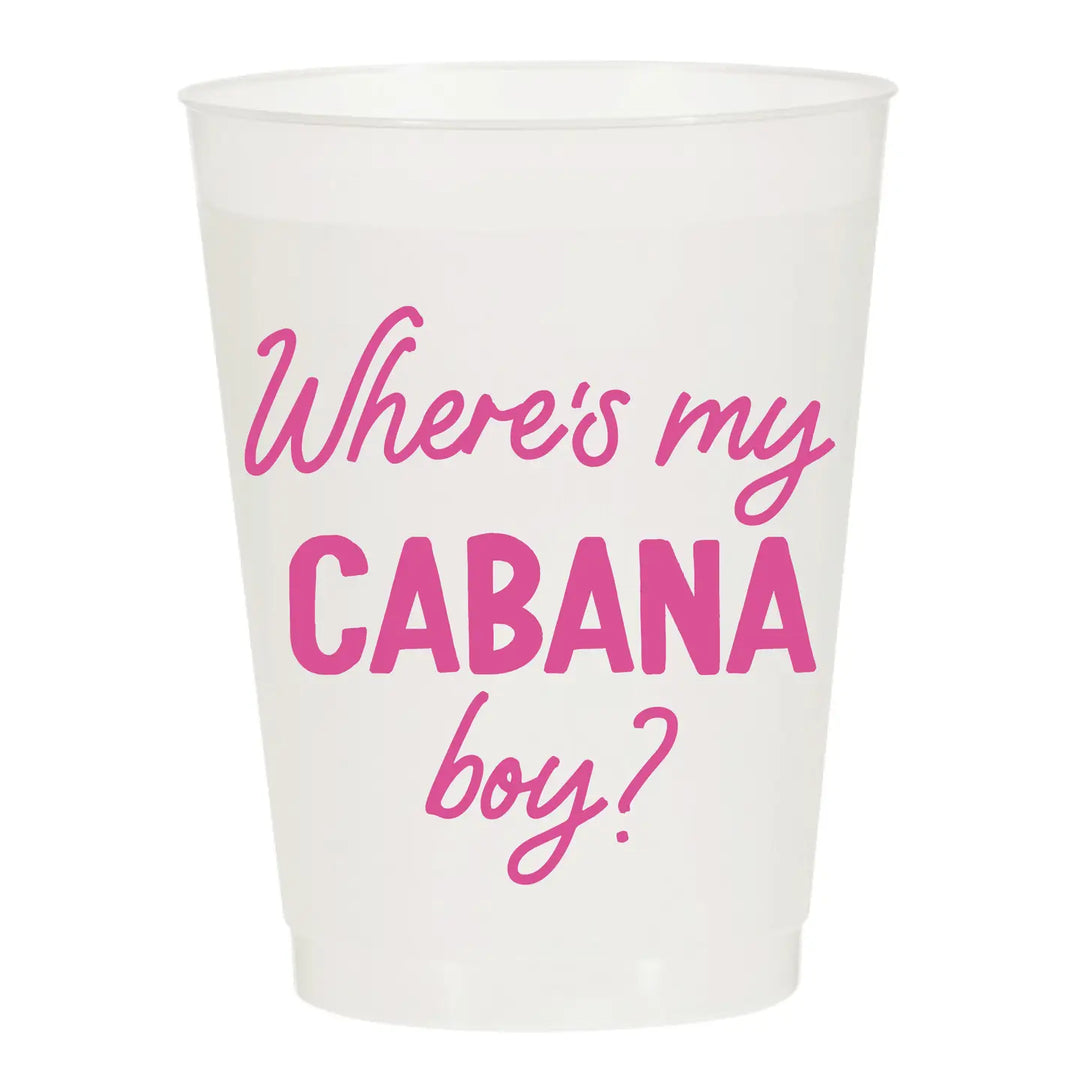Set of six frosted Sip Sip Hooray home cups with a semi-transparent finish and sleek design, ideal for casual drinking.