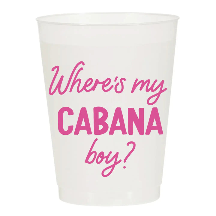 Set of six frosted Sip Sip Hooray home cups with a semi-transparent finish and sleek design, ideal for casual drinking.