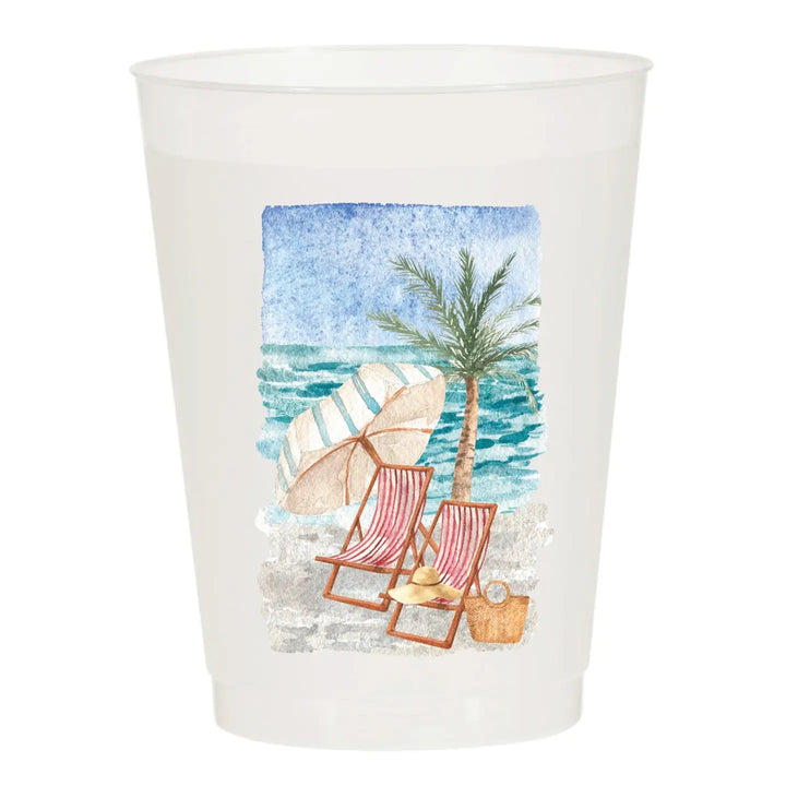 Set of six frosted Sip Sip Hooray home cups with a sleek, semi-transparent design perfect for casual drinks and gatherings.