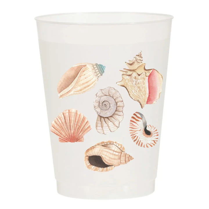 Set of six frosted Sip sip Hooray home cups with a textured, semi-transparent finish for stylish beverage serving.