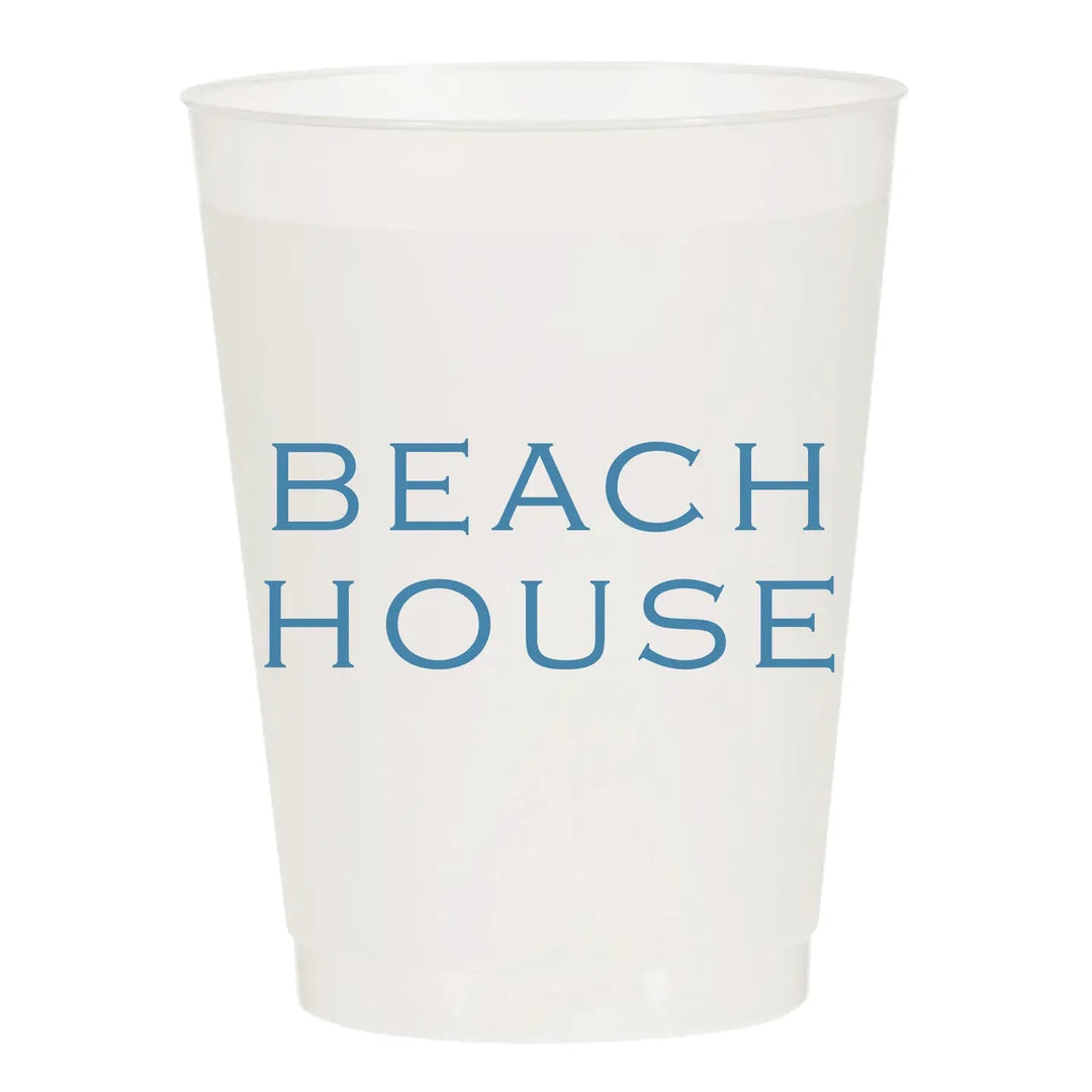 Set of 6 frosted Sip Sip Hooray home cups with a sleek, semi-transparent finish, perfect for casual drinking and entertaining.