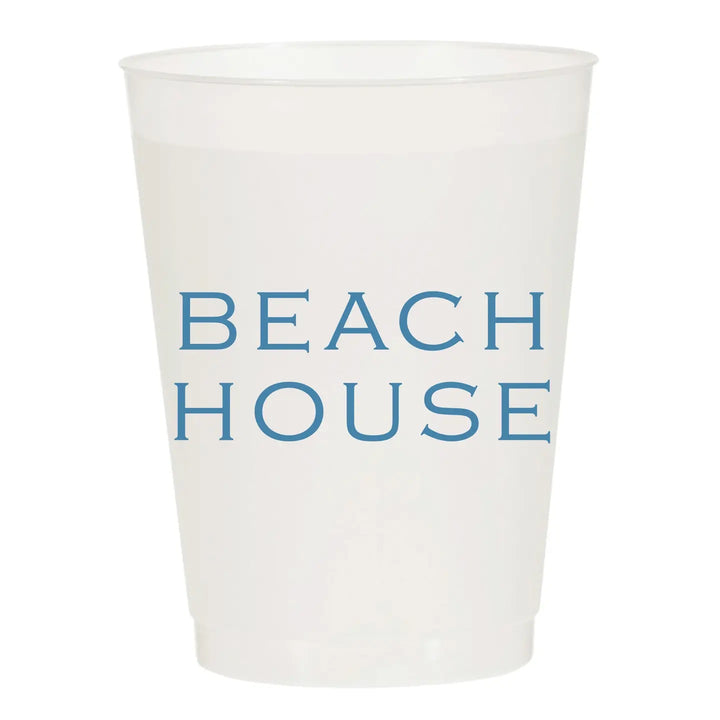 Set of 6 frosted Sip Sip Hooray home cups with a sleek, semi-transparent finish, perfect for casual drinking and entertaining.