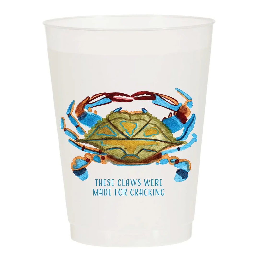Set of six frosted Sip Sip Hooray home cups with a sleek, semi-transparent finish and modern design.