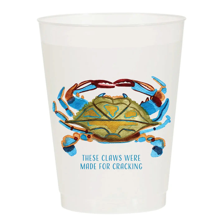 Set of six frosted Sip Sip Hooray home cups with a sleek, semi-transparent finish and modern design.
