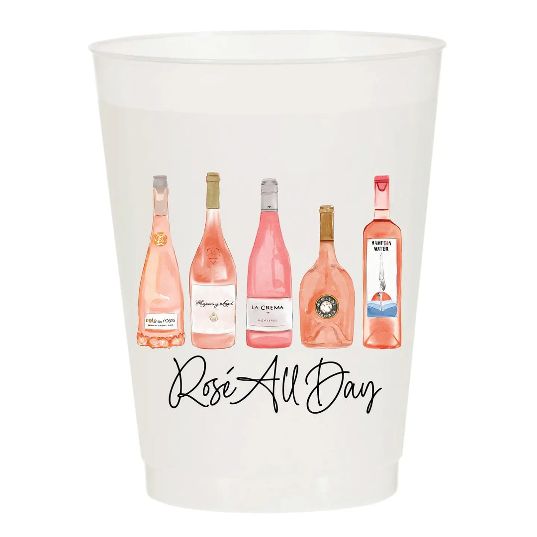 Set of six frosted Sip Sip Hooray home cups with a stylish, semi-opaque finish, ideal for casual gatherings or everyday use.