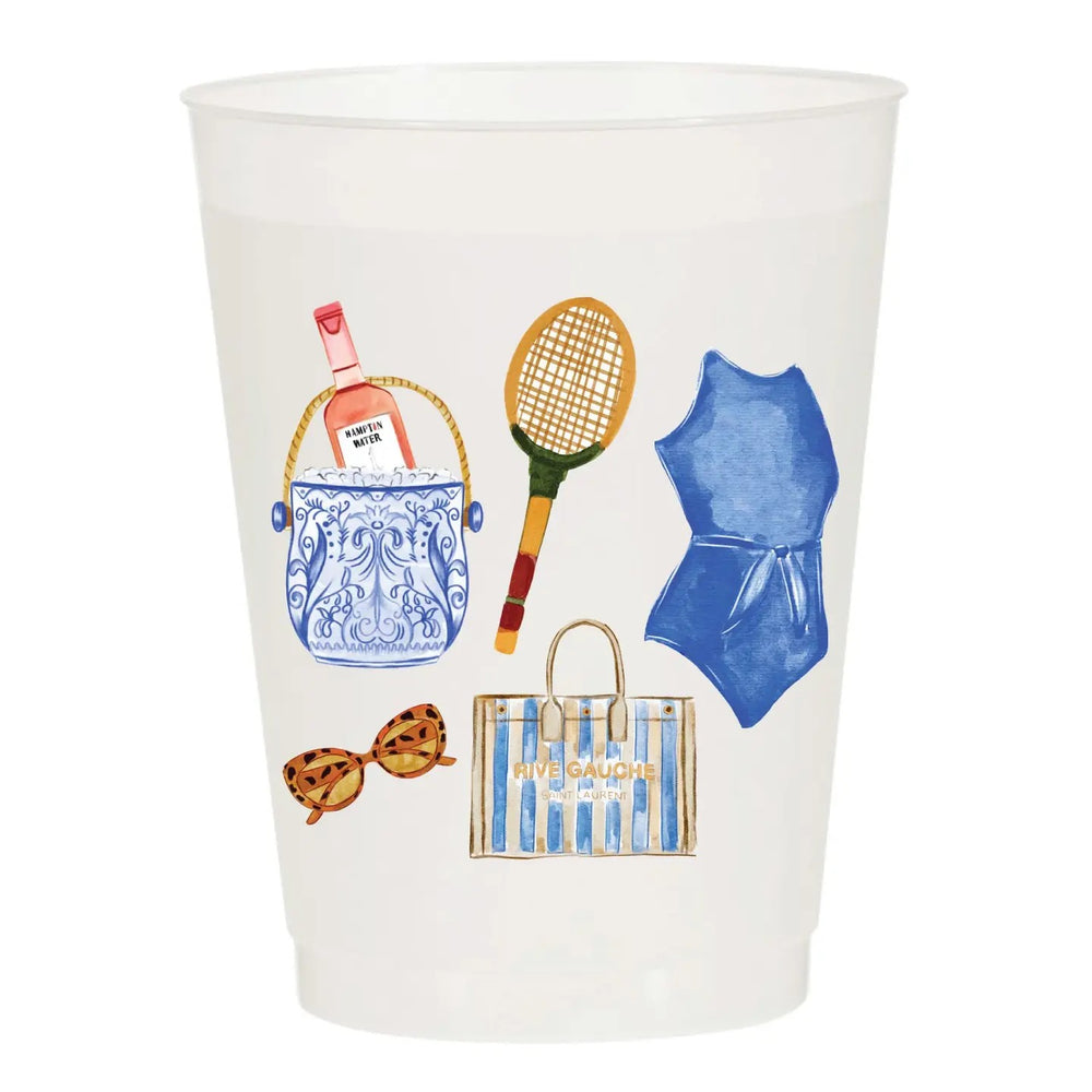 Set of 6 frosted Sip sip Hooray home cups with a sleek, frosted glass finish, perfect for everyday use.