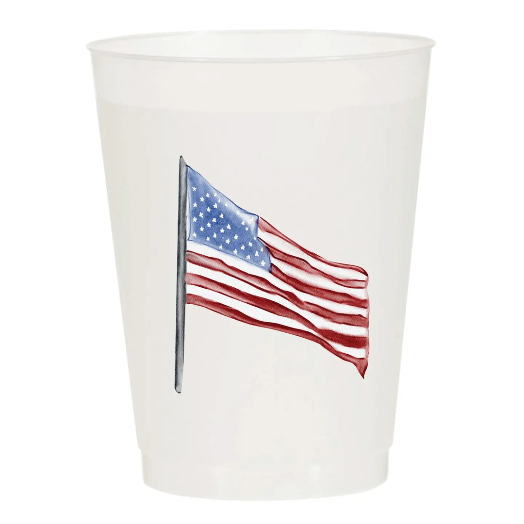 Set of 6 frosted glass cups by Sip sip Hooray, showcasing their elegant, semi-transparent design for home use.
