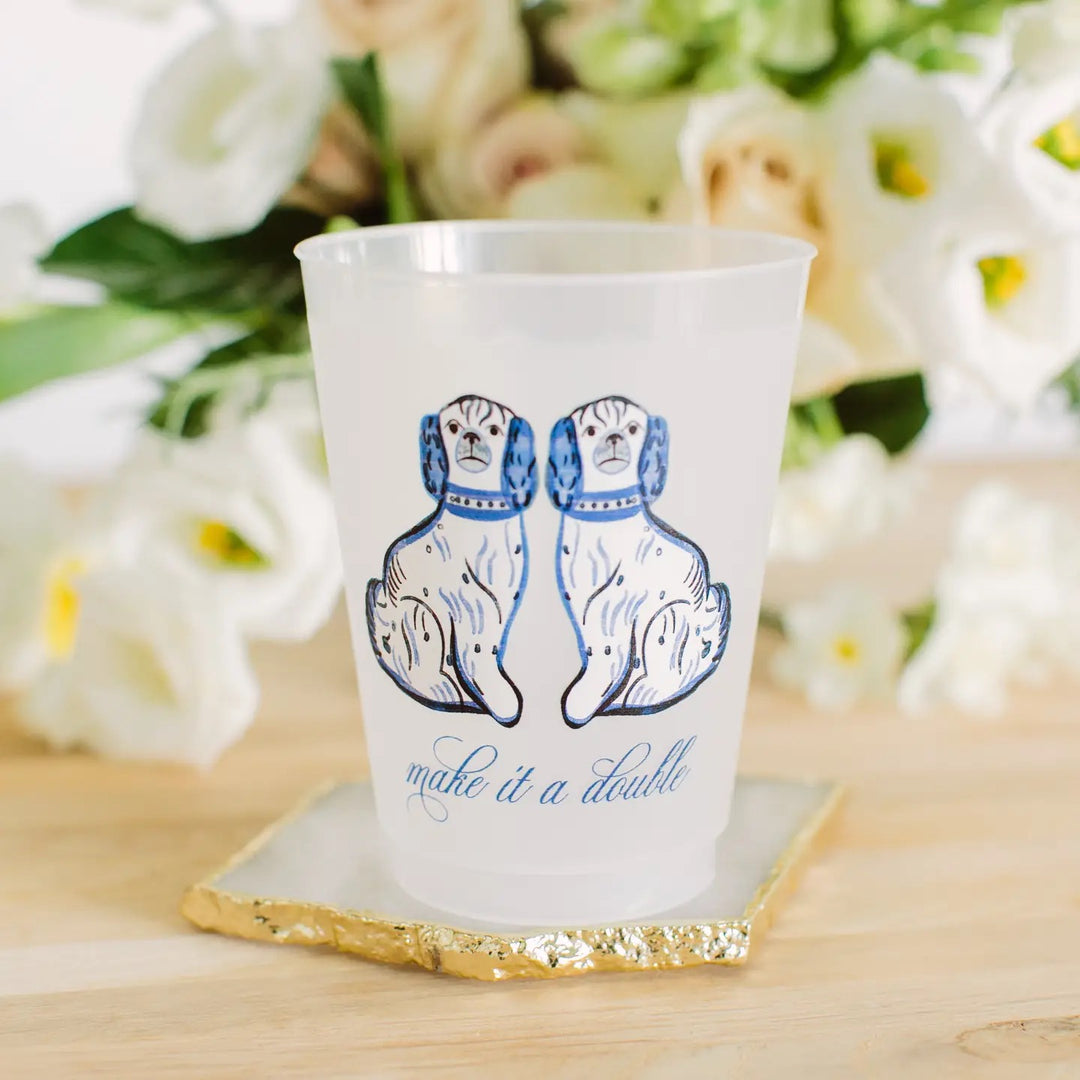 Set of six frosted Sip sip Hooray home cups with a semi-opaque finish, perfect for casual dining and entertaining.