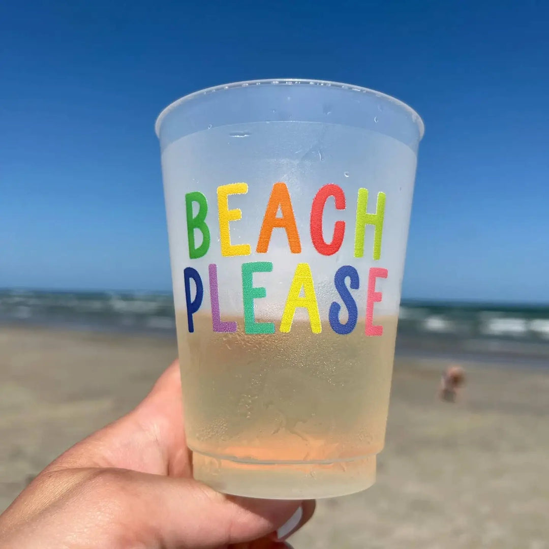 Set of six frosted Sip sip Hooray home cups with a semi-transparent, frosted finish, perfect for casual drinks and gatherings.