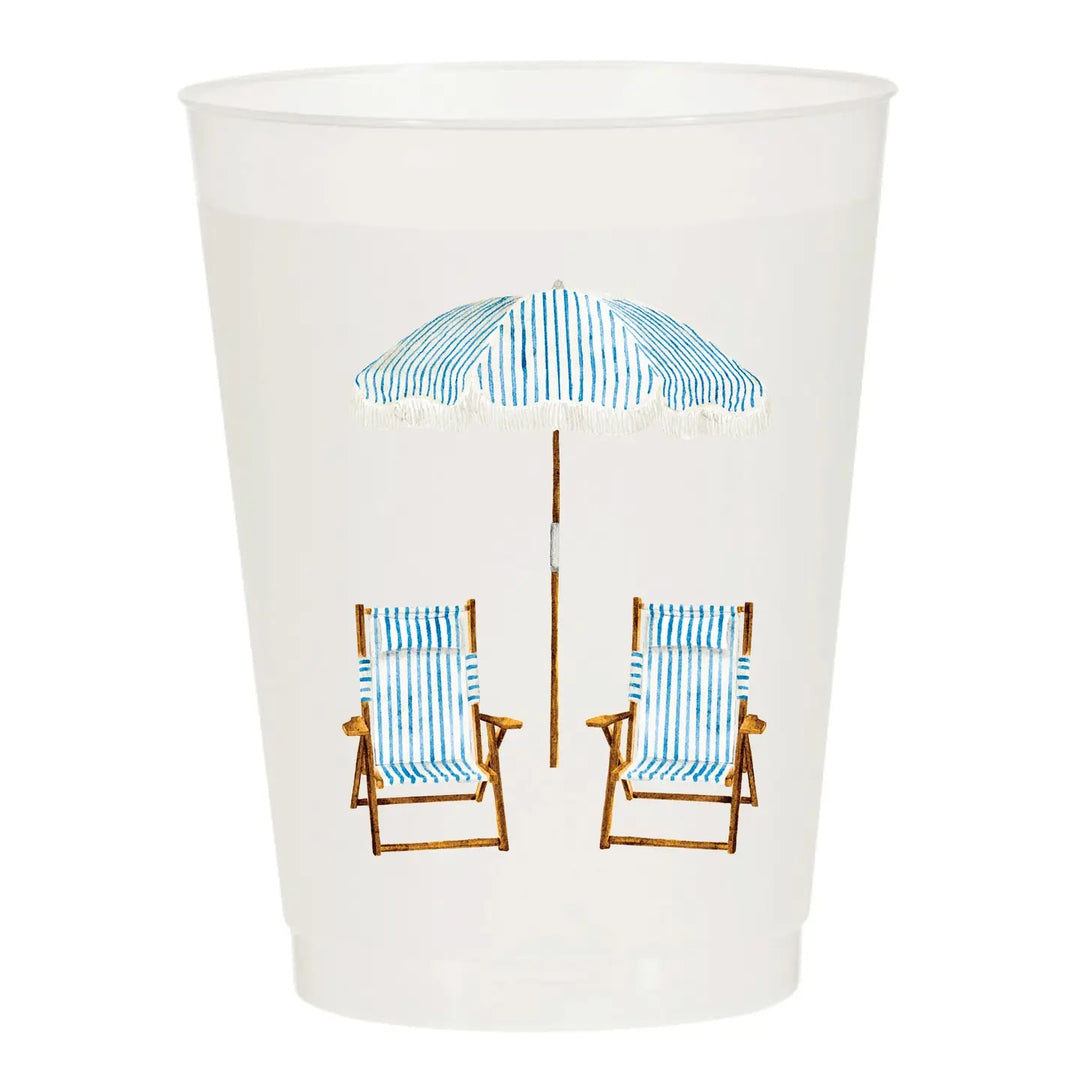 Set of six frosted glass cups from Sip Sip Hooray, showcasing their smooth, frosted finish and elegant home drinkware design.